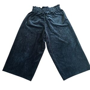 Dot Dot Smile | Black Velvet Corduroy Wide-Leg Pants